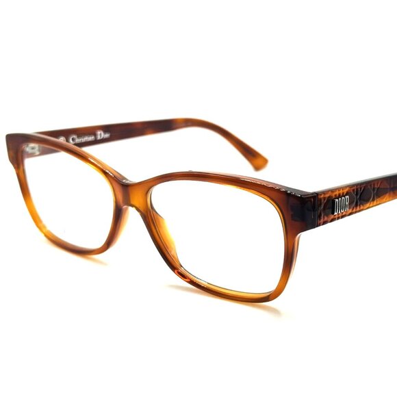 NEW CHRISTIAN DIOR LADYDIORO2 SX7 Light Havana Eyeglasses 55mm 15 145 - Picture 1 of 9